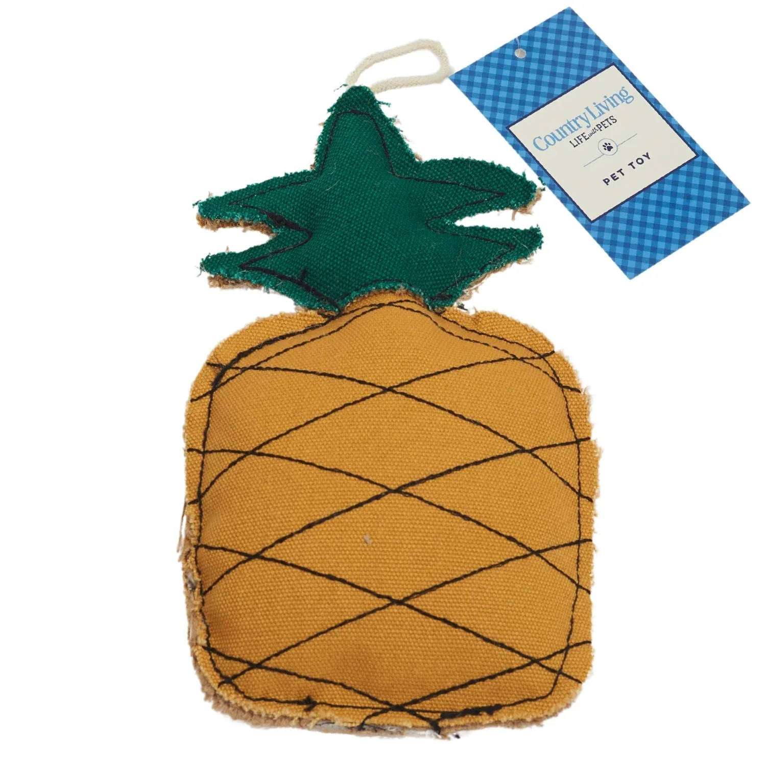 Country Living Canvas & Jute Pineapple-Shaped Dog Chew Toy