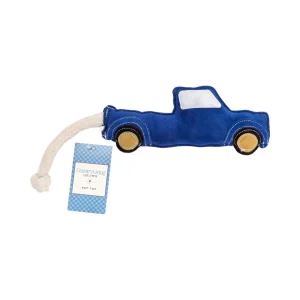 Country Living Faux Leather Blue Pickup Truck Dog Chew Toy, Durable, Safe and Non