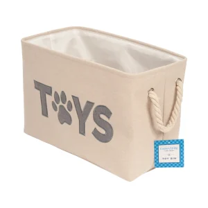 Country Living Foldable Fabric Dog Toy Storage Bin - Convenient Organizer for Pet Accessories