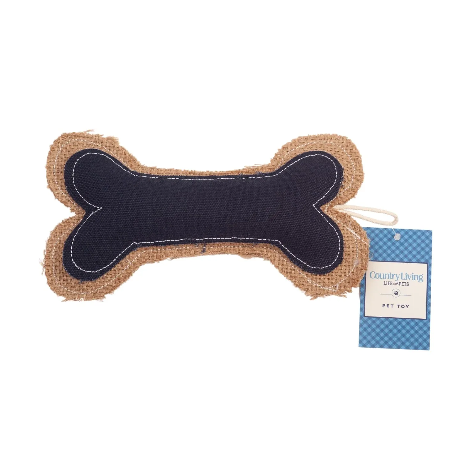 Country Living Jean Leather-Jute Bone Pillow Dog Chew Toy