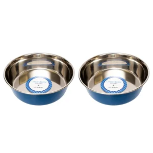 Country Living Set of 2 Heavy Gauge Stainless Steel Dog Bowls