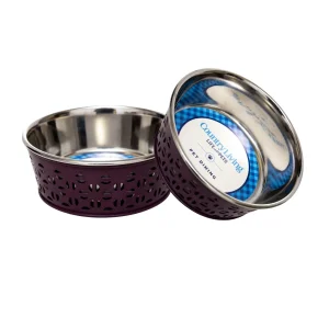 Country Living Set of 2 Stainless Steel Dog Bowls – Farmhouse Style, Ideal for Small to Medium Dogs