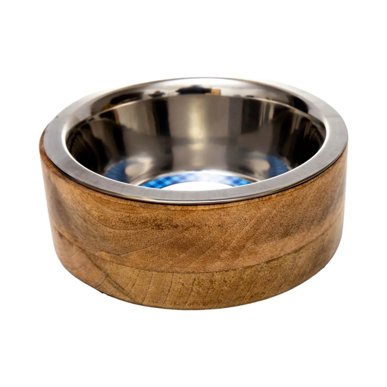 Country Living Stainless Steel Dog Bowl with Cylindrical Mango Wood Holder - Image 2