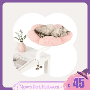 Cozy Flower Desk Cat Bed