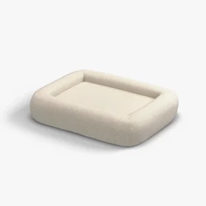 Cream Boucle Bolster Pet Bed | Pet Bed Cover + Insert | Small | Ruggable