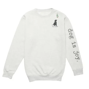 Crew Neck Fleece: Dog is Joy-Mistletoe (Holiday)