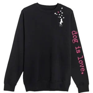 Crewneck Fleece: Dog is Love (Black)