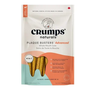 Crumps Naturals Dog Plaque Busters Advanced Whole Mouthcare, 10-Count