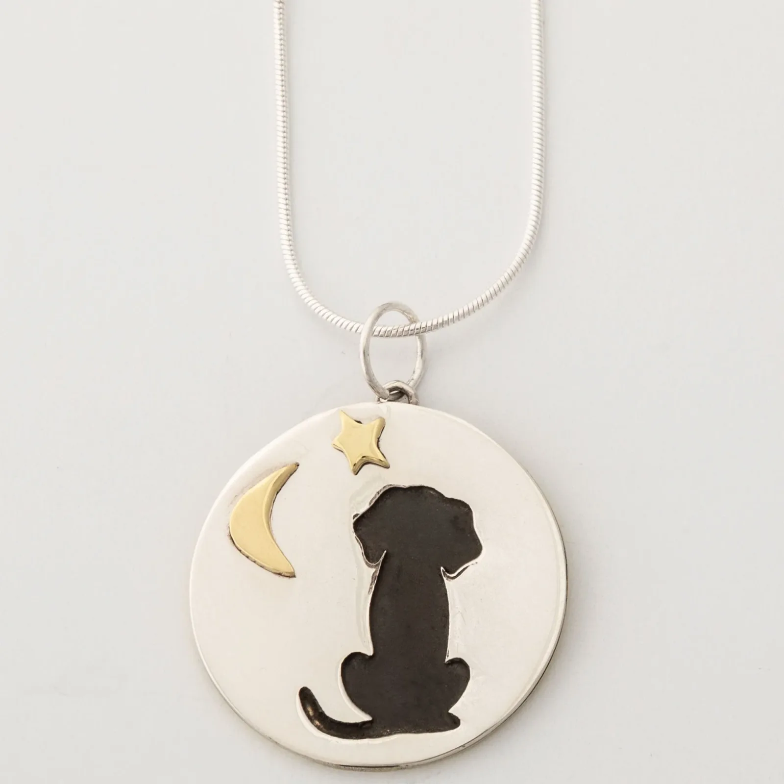 Cute Dog Moonlight Sterling Necklace - Image 2