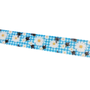 Daisy Bee Gingham Nylon Dog Collar