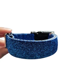 Dark Blue Glitter Nylon Dog Collar