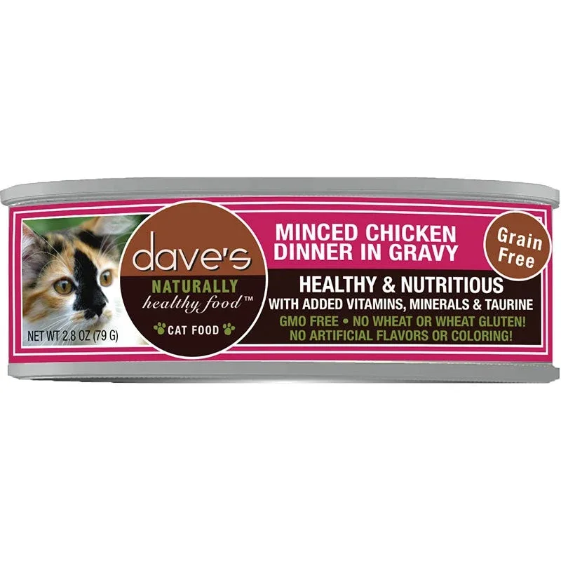 Dave's Cat Grain-Free Minced Chicken N 2.8 oz. 24 ct