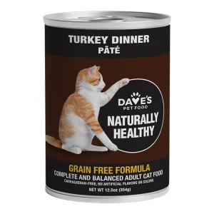 Dave's Naturally Healthy Cat Food, Turkey Formula 12.5 oz. 12 ct
