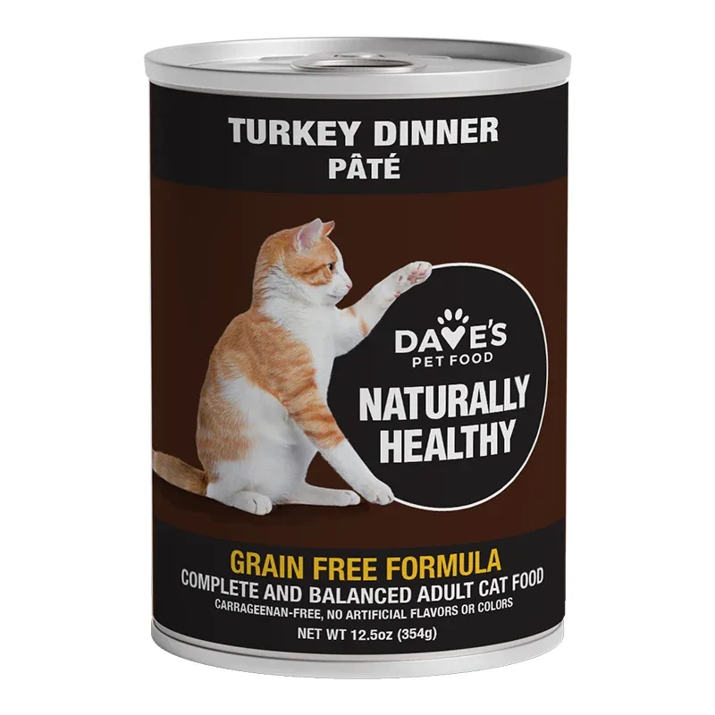 Dave's Naturally Healthy Cat Food, Turkey Formula 12.5 oz. 12 ct