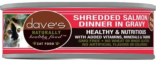 Daves Naturally Healthy Shredded Salmon in Gravy 5.5 oz. 24 ct