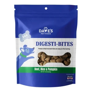 Dave's Pet Dog Food Dog Digesti-Bites Freeze-Dried Beef Rice & Pumpkin 12 oz