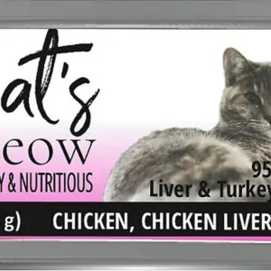 Dave's Pet Food Cat's Meow 95% Chicken - Chicken & Liver Pate Wet Cat Food, 5.5 oz, 24 ct