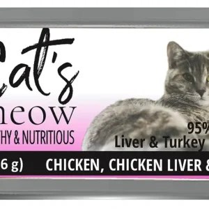 Dave's Pet Food Cat's Meow 95% Chicken - Chicken, Liver & Turkey Pate Wet Cat Food, 5.5 oz, 24 ct