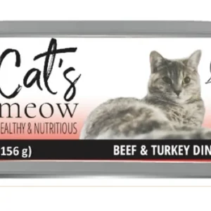 Dave's Pet Food Cat's Meow Beef with Turkey Dinner Wet Cat Food - Pate, 5.5 oz, 24 ct