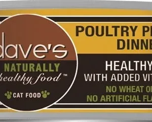 Dave's Pet Food Naturally Healthy Poultry Platter Dinner Wet Cat Food - Pate, 5.5 oz, 24 ct