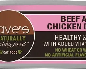 Dave's Pet Food Naturally Healthy Wet Cat Food - Beef and Chicken Dinner, 5.5 oz, 24 ct
