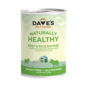 Dave's Pet Wet Dog Food Naturally Healthy Beef And Rice Recipe, 13.2 oz each, Case of 12