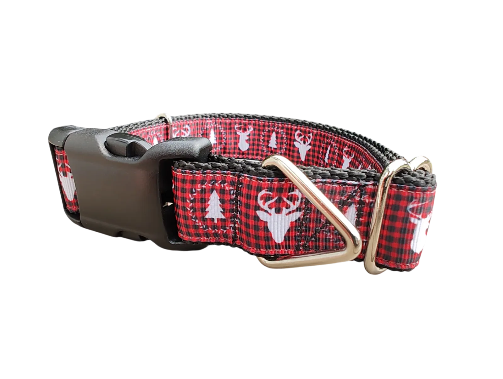 Deer Heads and Trees Nylon Dog Collar - Image 2