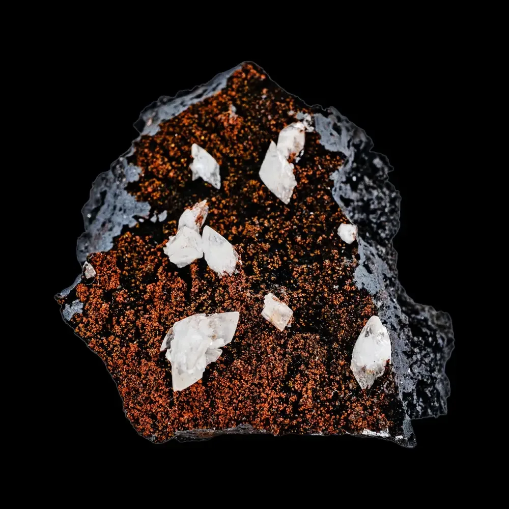 Diamond Calcite on Limonite