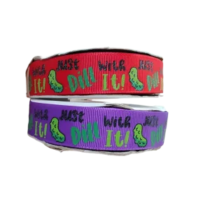 Dill With It Pickles Nylon Dog Collar