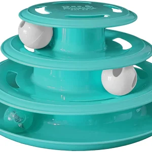 Doc and Phoebe Forever Fun Treat Track Cat Treat Dispenser Blue 5.25 in