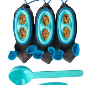 Doc & Phoebe Indoor Hunting Cat Feeder, Blue, Gray 3 ct