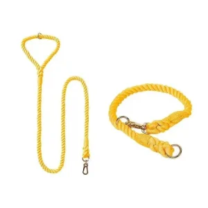 Dog Rope Dog Leash and Dog Collar Set - Golden Garden