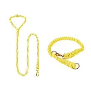 Dog Rope Dog Leash and Dog Collar Set - Lemon Squeeze