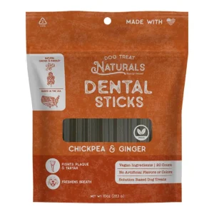 Dog Treat Naturals Dog Dental Sticks Ginger 10 oz