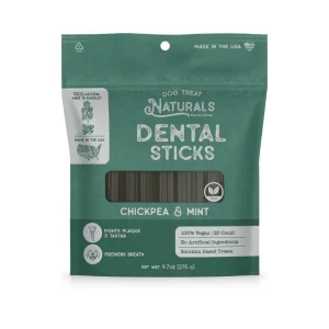 Dog Treat Naturals Dog Dentals Sticks Chickpea & Mint 10 oz 20 ct