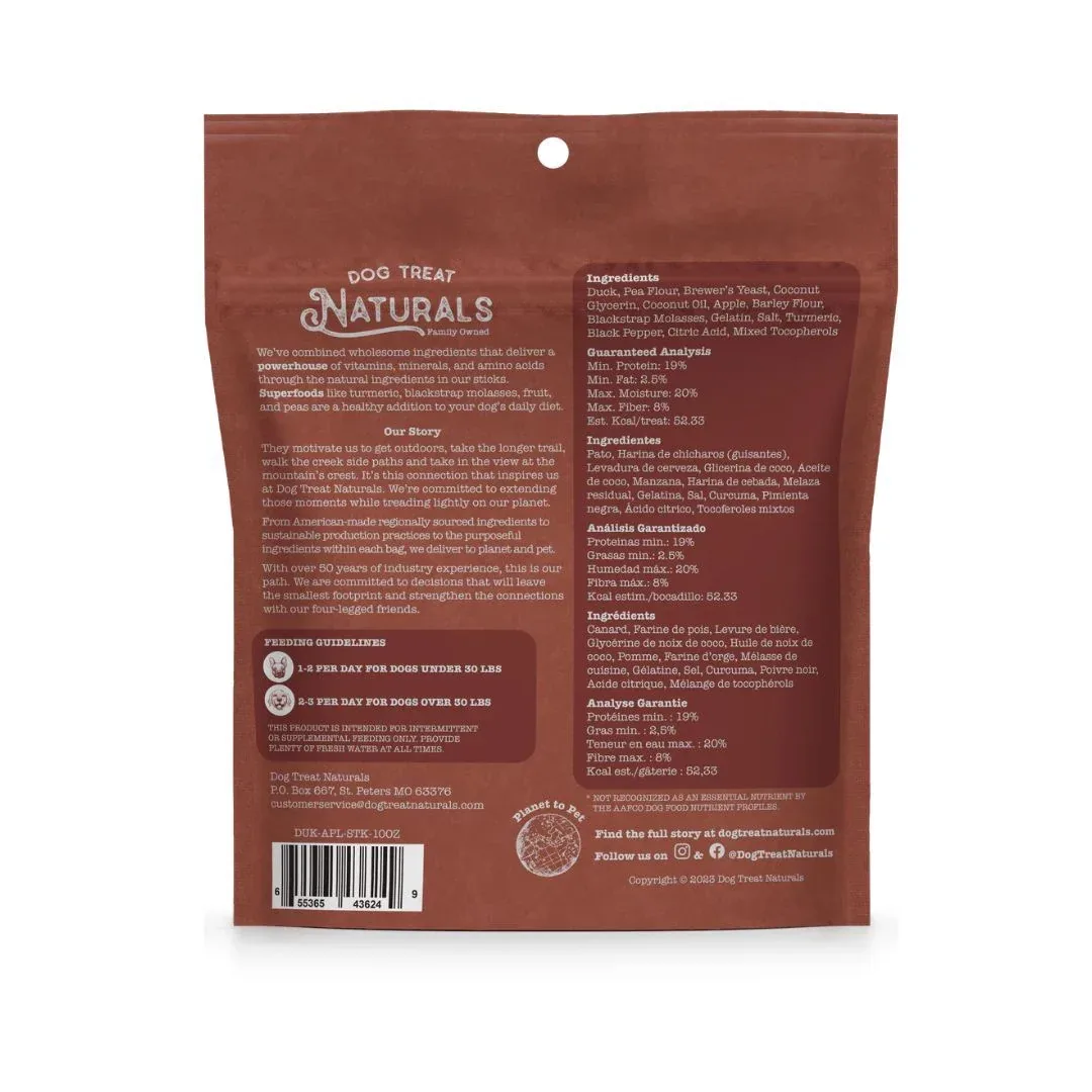 Dog Treat Naturals Dog Superfood Sticks Duck & Apple 10 oz - Image 2