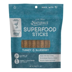 Dog Treat Naturals Dog Superfood Sticks Turkey & Blueberry 24 oz