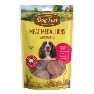 Dogfest Ostrich Medallions Dog Treats