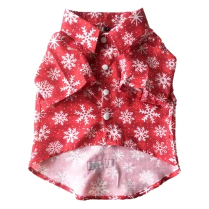 Dogobow Aztec Printed Shirt for Dogs and Cats (Red) (Get a Bow Free)