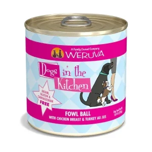 Dogs in The Kitchen Fowl Ball Chicken and Turkey Au Jus Wet Dog Food 10 oz