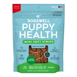 Dogswell Dog Lifestage Puppy Dog Treats Mini Soft Strips Lamb 10 oz