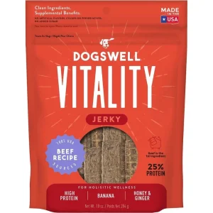 Dogswell Dog Vitality Jerky Grain-Free Beef & Banana, 10 oz