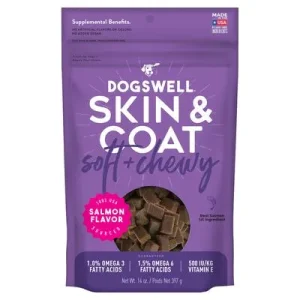 Dogswell Grain Free Soft & Chewy Soft and Chewy Dog Treats - Salmon–14 oz Bag