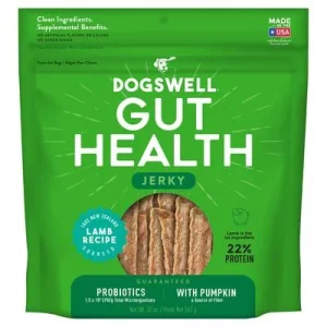 Dogswell Gut Health Jerky Dog Jerky Treats - Lamb–20 oz Bag