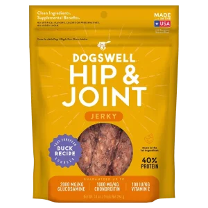 Dogswell Hip & Joint Grain-Free Jerky Dog Treat Regular Duck, 10 oz
