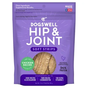Dogswell Hip & Joint Grain-free Soft Strips Dog Treat Chicken, 12 oz