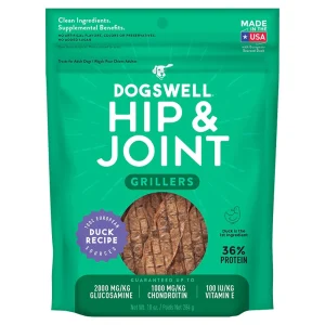 Dogswell Hip & Joint Grillers Grain-Free Dog Treats Duck, 10 oz