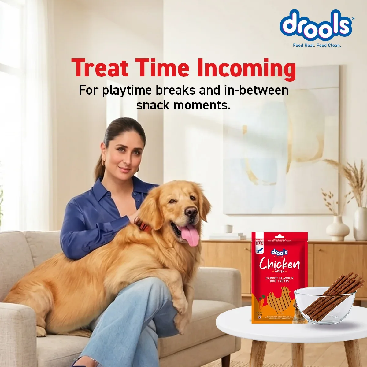 Drools Carrot Flavour Chicken Sticks Treat for Dogs - Image 2