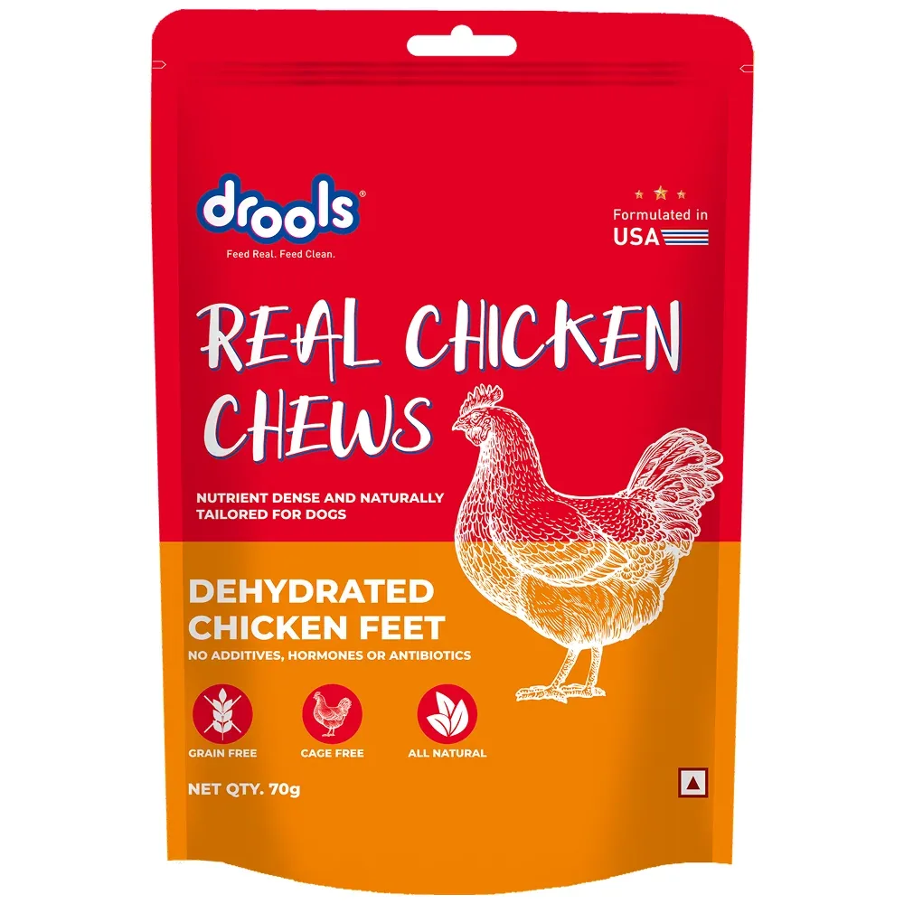 Drools Dehydrated Real Chicken Feet Chews Treat for Dogs