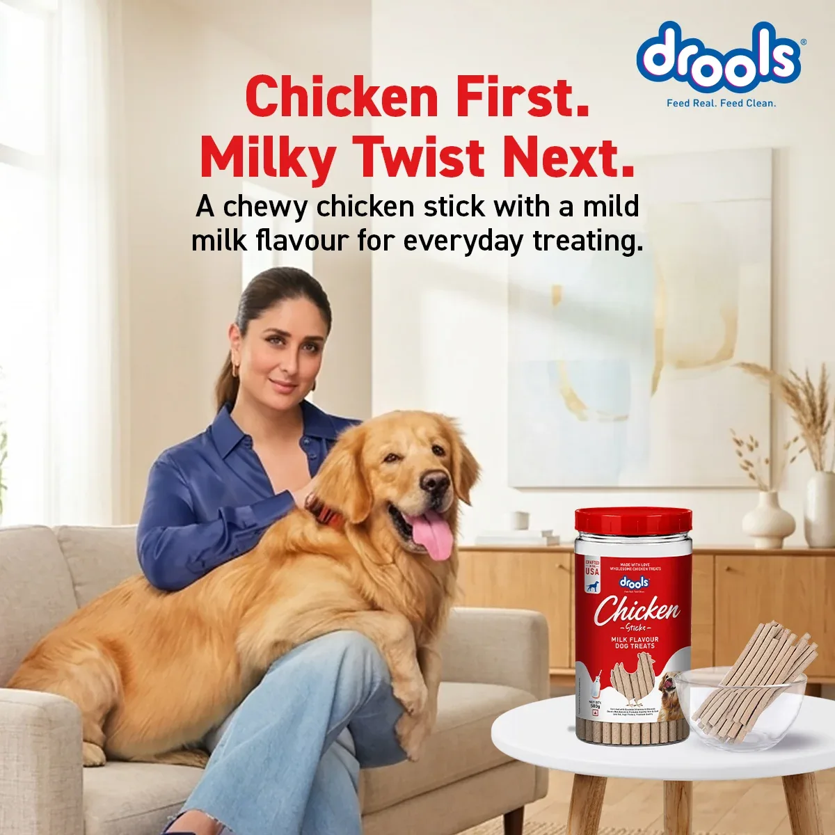 Drools Milk Flavour Chicken Sticks Treat for Dogs - Image 2